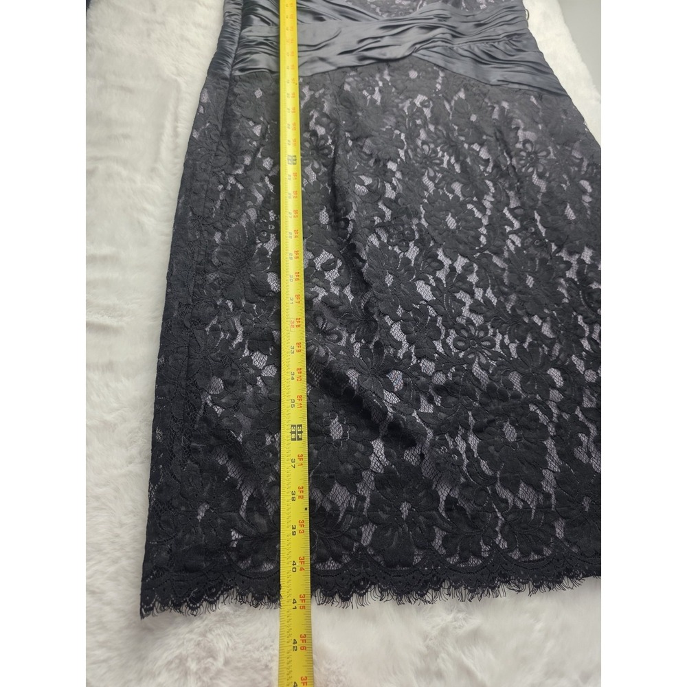 Anne Klein Black Lace Spaghetti Strap Sheath Dress Silk Satin Waist Sz 16 - Picture 12 of 13